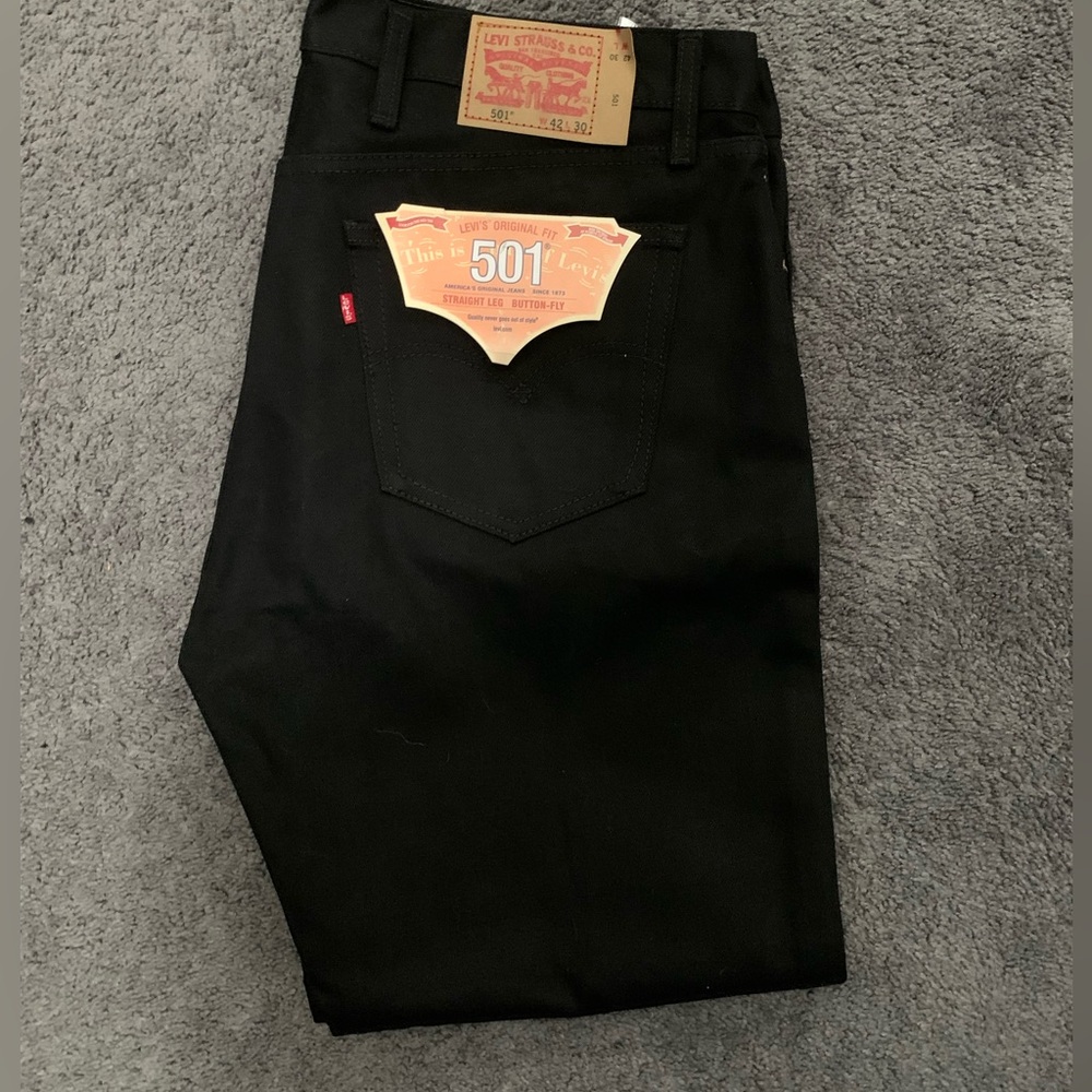 Black Levi 501s. Brand New With Tags. Size 42x30.